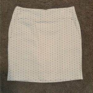 Elegant White Polka Dot Skirt